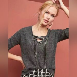 Rails Amelia Charcoal Wool And Cashmere Oversized Knit Sweater